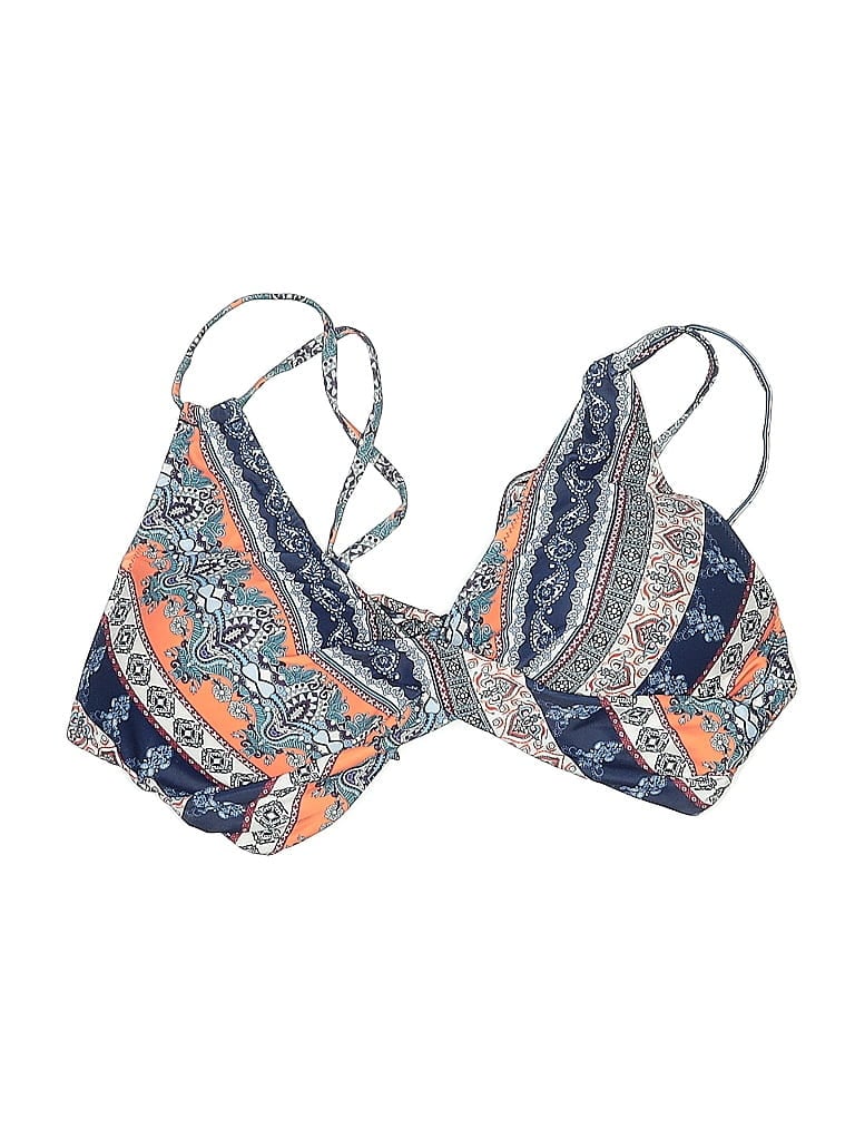 Pre-owned Unbranded Swimsuit Top Blue Paisley Pattern Swimwear