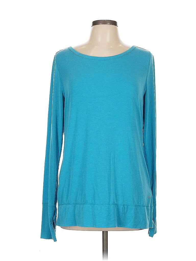 Pre-owned Gap Fit Long Sleeve T-shirt In Blue