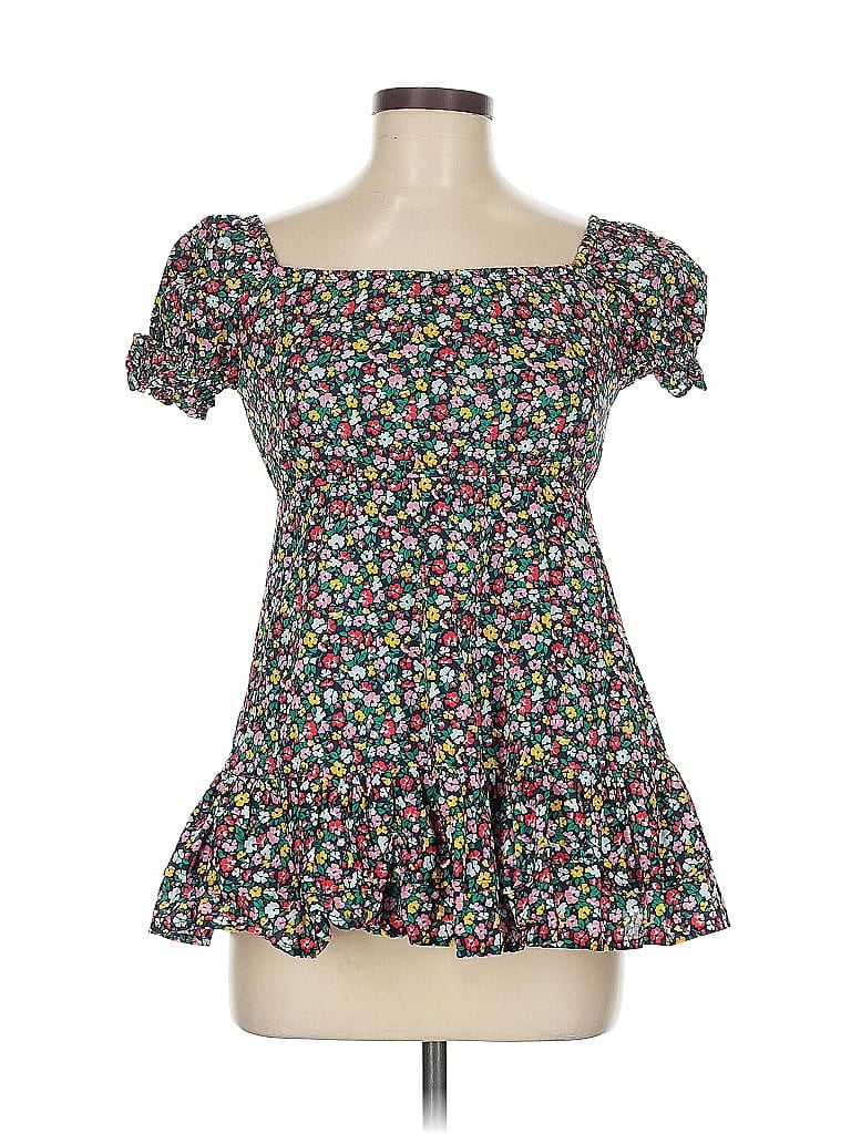 Pre-owned Jane And Janie Short Sleeve Blouse In Black