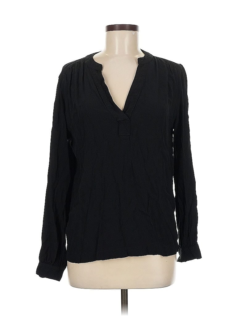 Pre-owned Gap Long Sleeve Blouse In Black