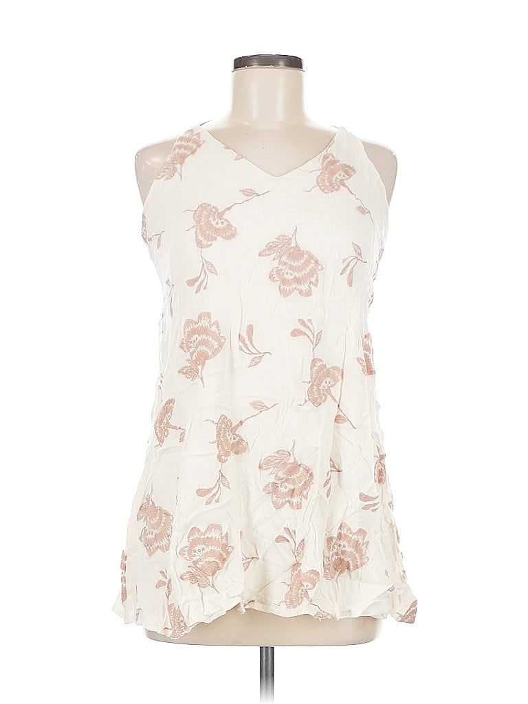 Pre-owned Lush Tank Top Ivory Halter Neckline Tops In White