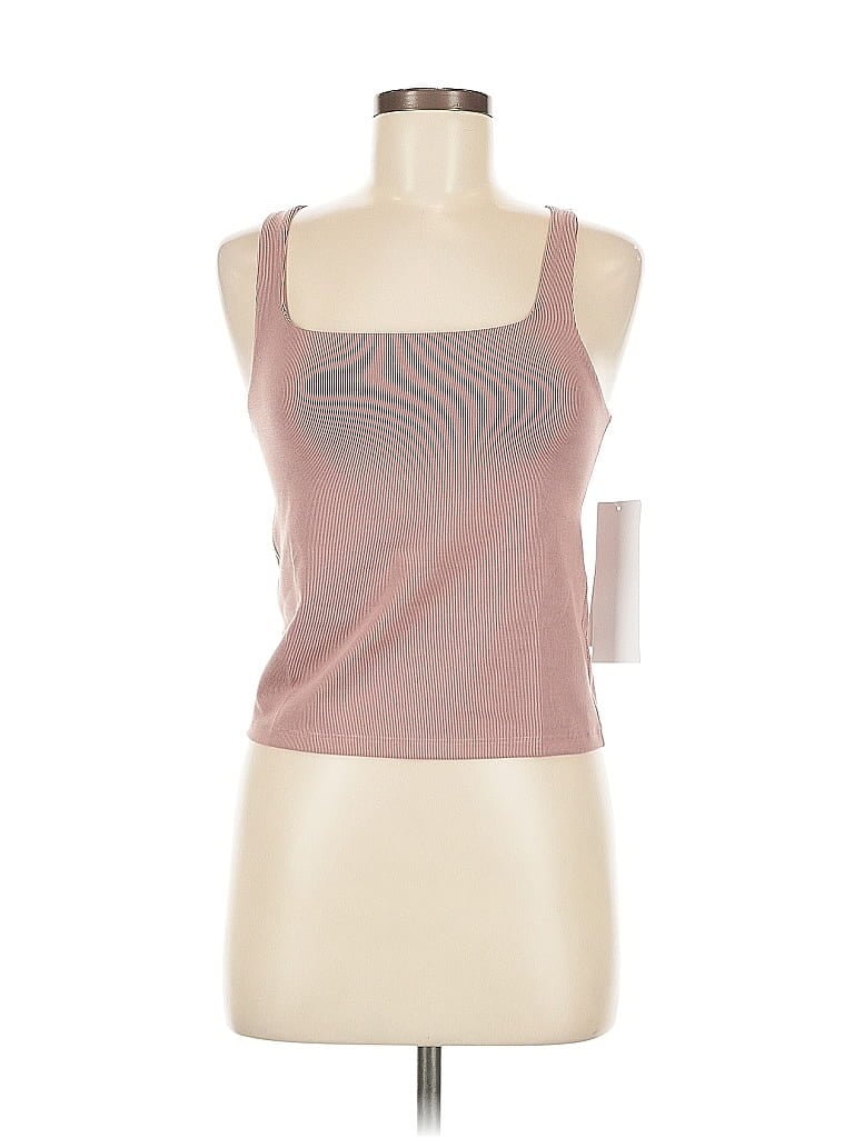 Pre-owned Lezat Tank Top Pink Square Neckline Tops