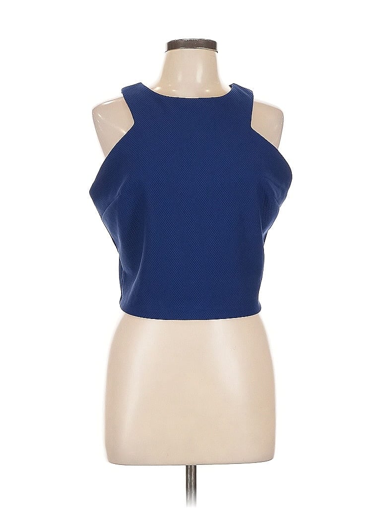 Pre-owned Bisou Bisou Sleeveless Blouse In Blue