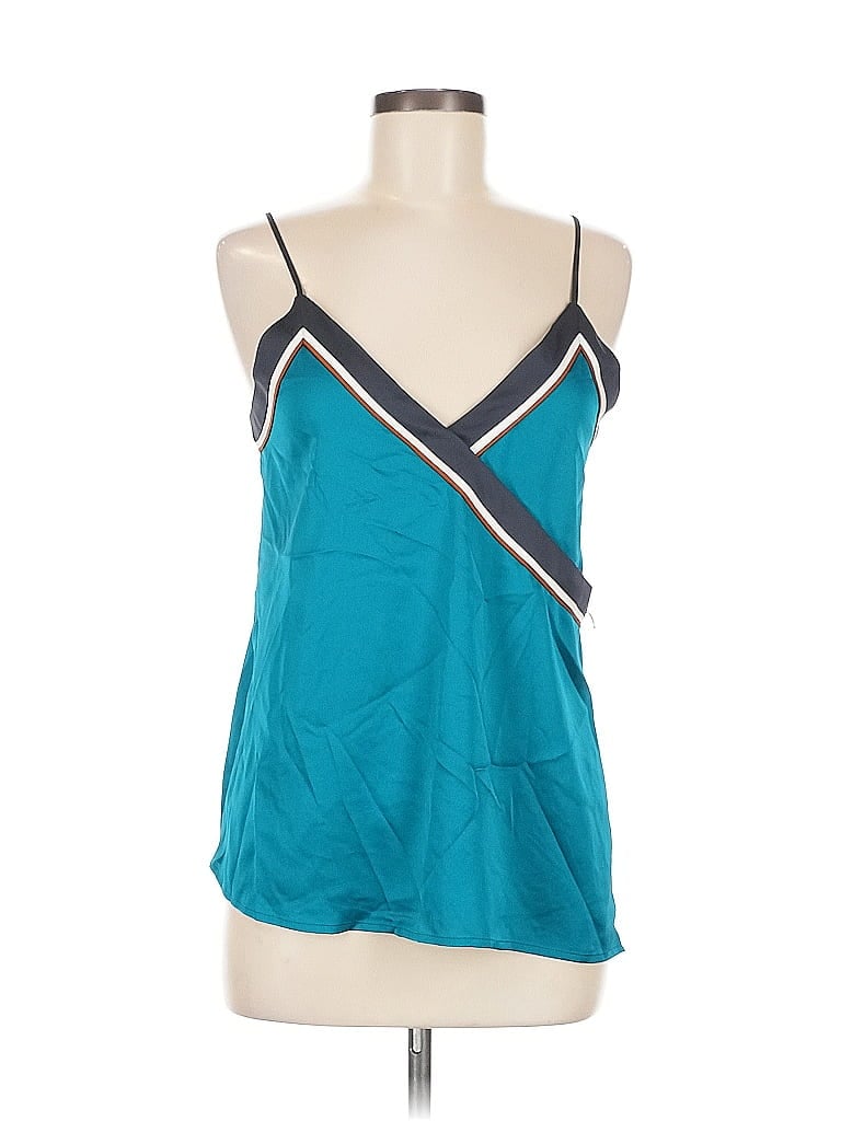Pre-owned Ann Taylor Loft Sleeveless Top Teal Halter Neckline Tops In Blue