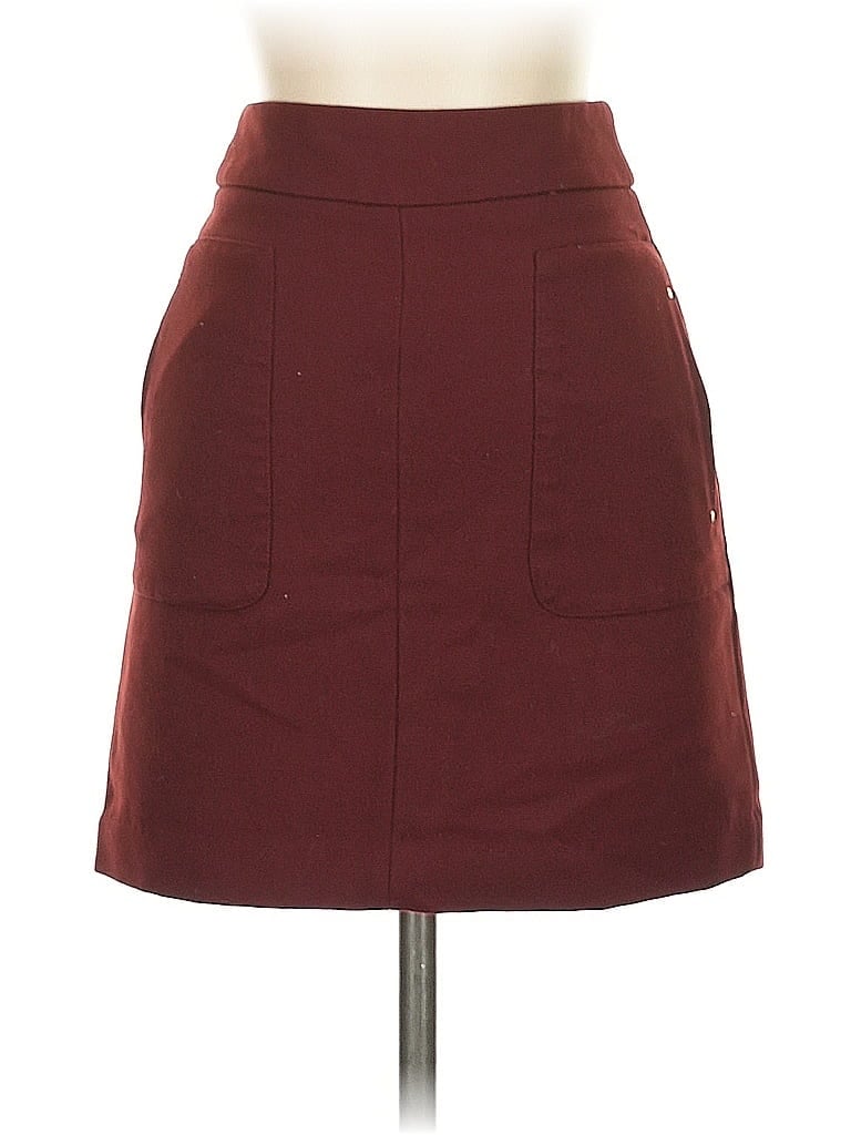 Pre-owned H&m Casual Skirt In Burgundy