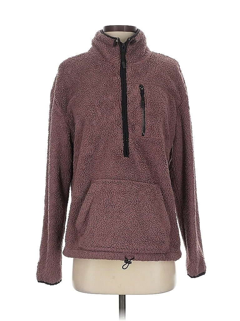 Pre-owned Victoria's Secret Pink Fleece Jacket In Burgundy