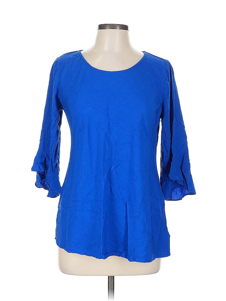 Pre-owned Escapada 3/4 Sleeve Blouse In Blue