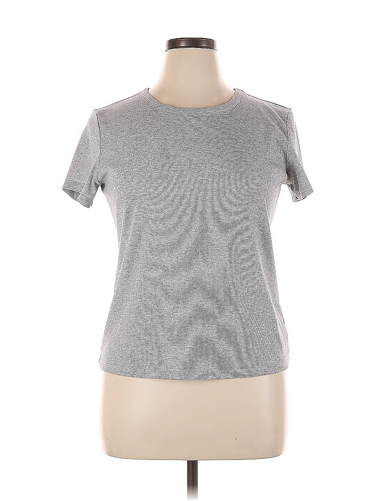 Pre-owned A.n.a. A New Approach Short Sleeve Top Gray Crew Neck Tops
