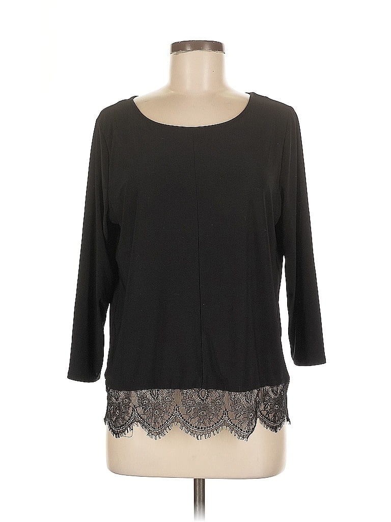 Pre-owned Cece 3/4 Sleeve Top Black Sweetheart Neckline Tops