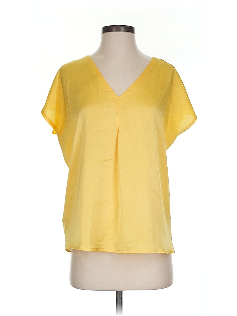 Pre-owned Mng Short Sleeve Blouse In Yellow