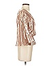 Ramy Brook Metallic Silver 3/4 Sleeve Blouse Size XS - photo 4