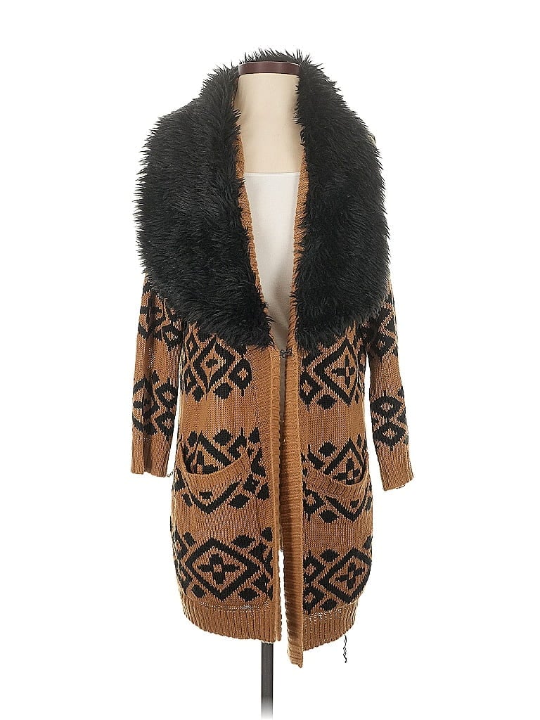 Pre-owned Minkpink Cardigan Sweater In Brown