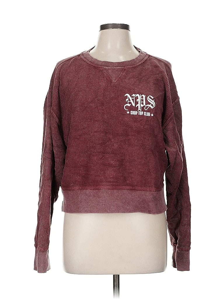 Pre-owned Chicka-d Sweatshirt In Burgundy