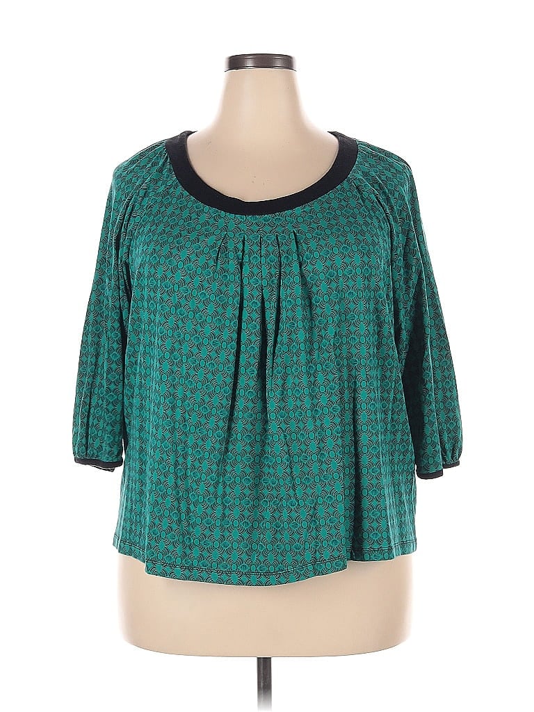 Pre-owned Apt. 9 3/4 Sleeve Blouse In Blue