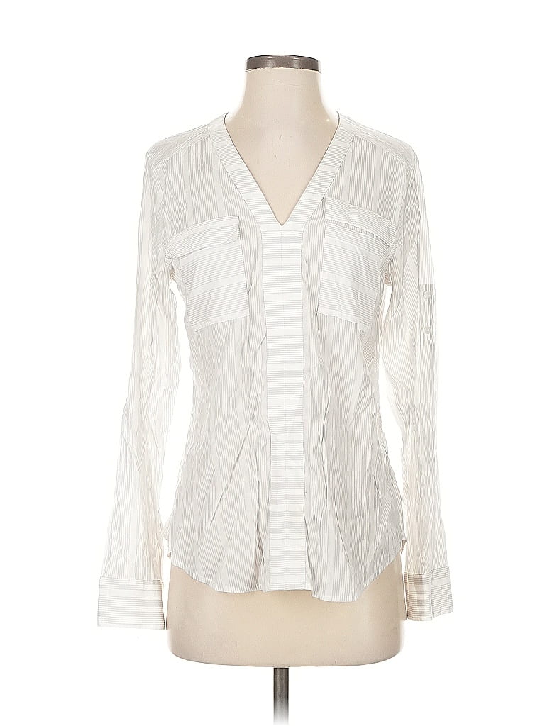 Pre-owned Express Long Sleeve Blouse In White