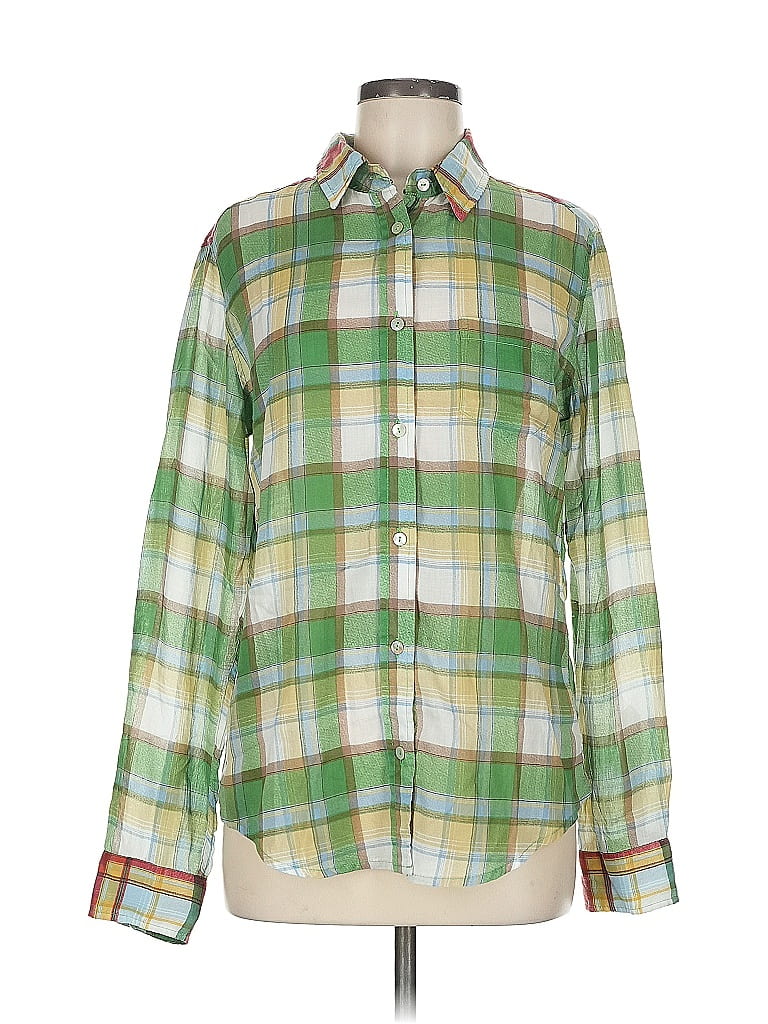 Pre-owned Assorted Brands Long Sleeve Button Down Shirt In Green