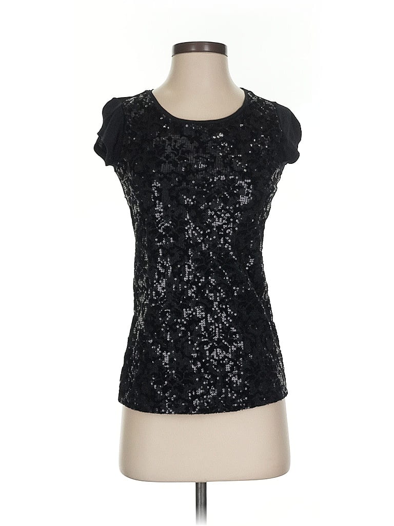 Pre-owned Inc International Concepts Short Sleeve Top Black Scoop Neck Tops