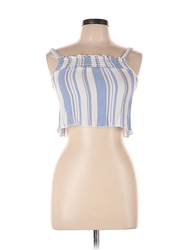 Pre-owned Vintage Havana Sleeveless Top Blue Strapless Neckline Tops