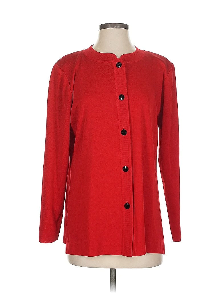 Pre-owned Misook Cardigan Sweater In Red