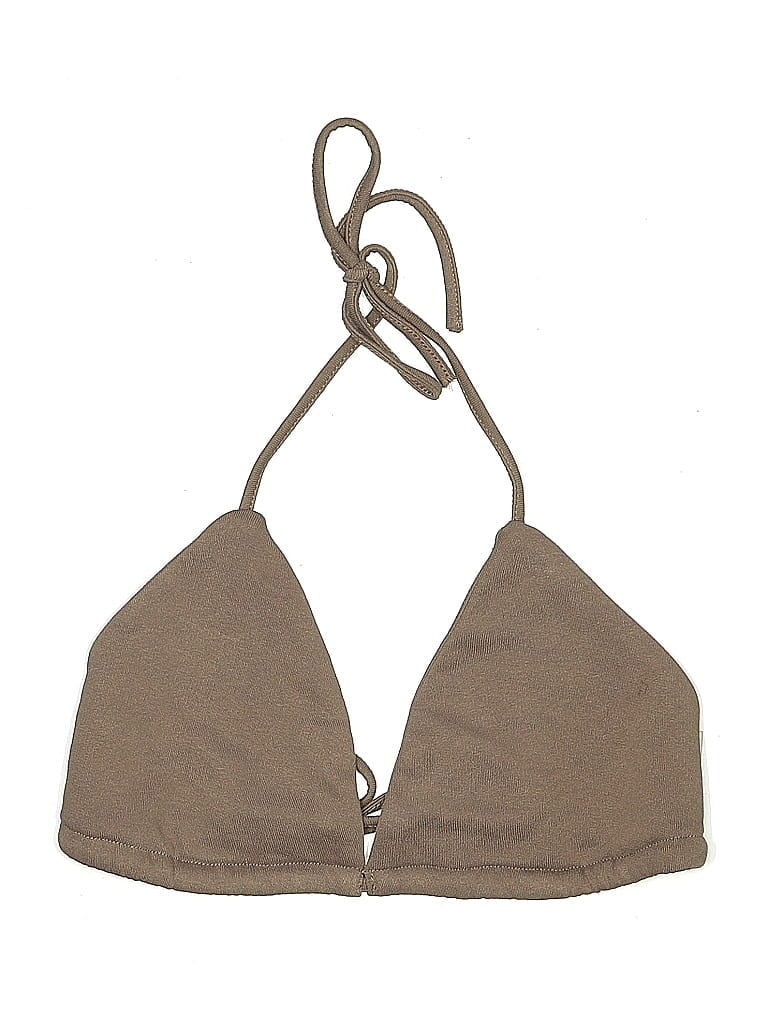 Click to view more detailed imagery on our partner's website Pre-owned Unbranded Swimsuit Top Brown Solid Pattern Swimwear
