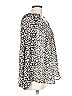 BTFBM 100% Polyester Animal Print Silver Black Long Sleeve Blouse Size L - photo 4