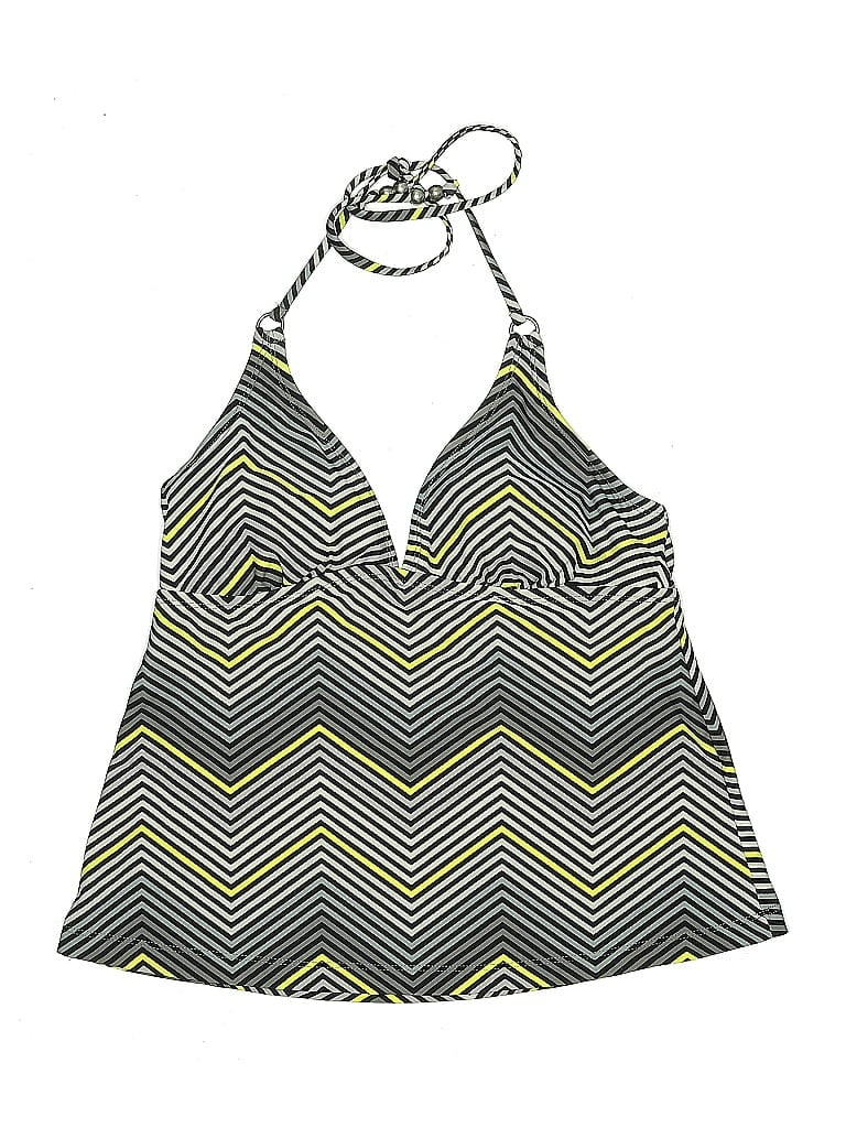 Click to view more detailed imagery on our partner's website Pre-owned Converse One Star Swimsuit Top Green Chevron/herringbone Pattern Swimwear