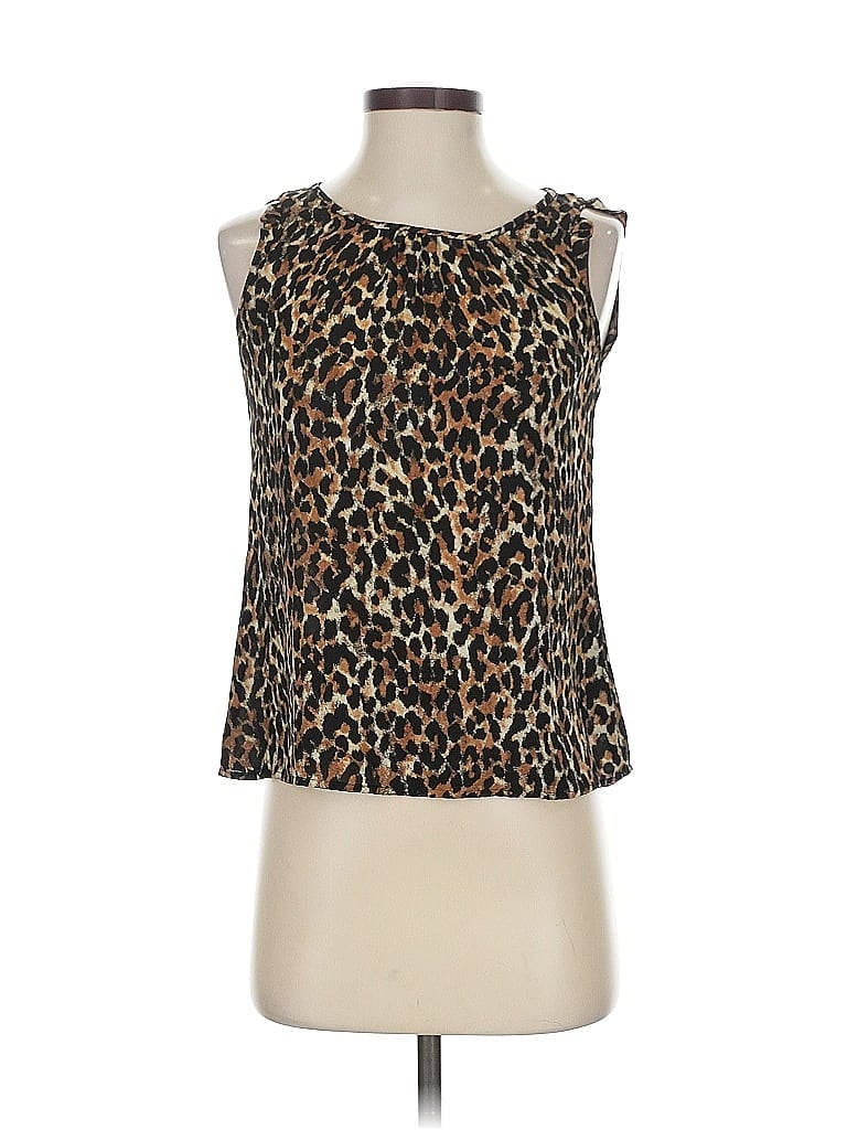 Pre-owned Ann Taylor Loft Sleeveless Blouse In Brown