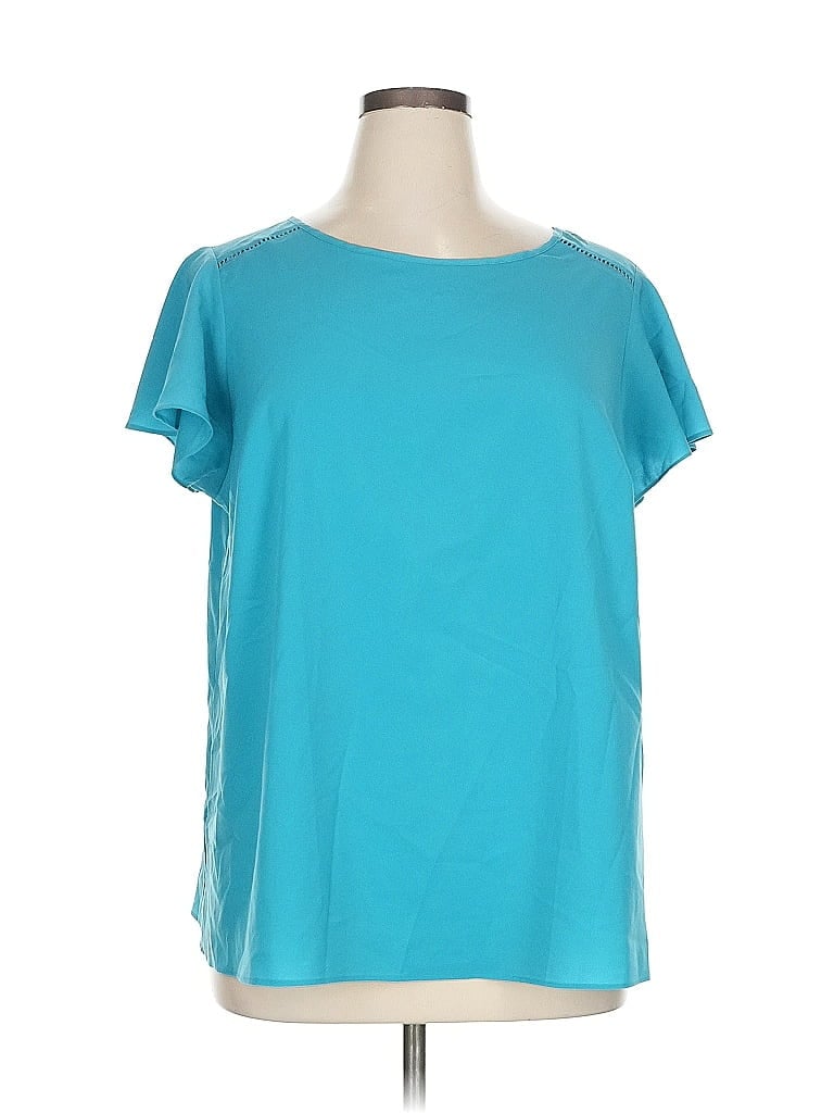 Pre-owned Lane Bryant Short Sleeve T-shirt In Blue