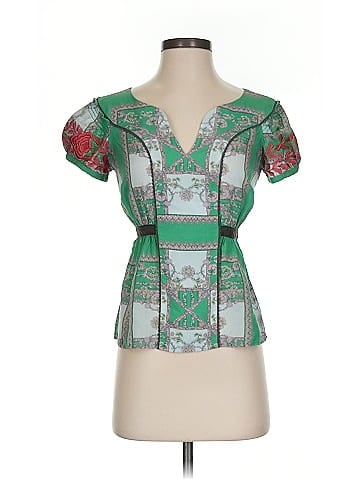 Floreat Short Sleeve Silk Top (view 1)