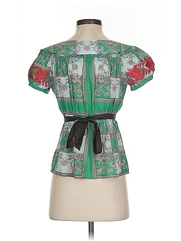 Floreat Short Sleeve Silk Top (view 2)