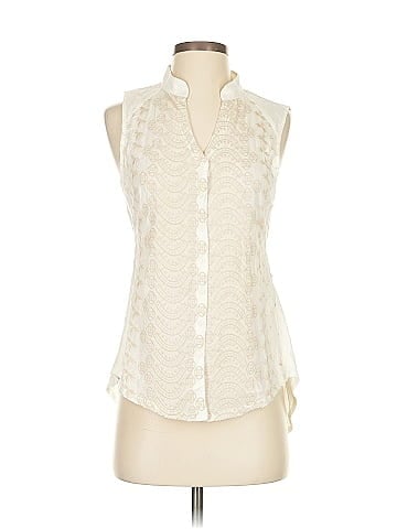 Tiny Sleeveless Button-Down Shirt (view 1)