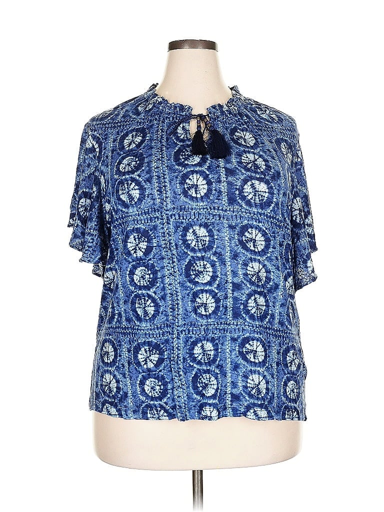 Pre-owned Polo Ralph Lauren Short Sleeve Blouse In Blue