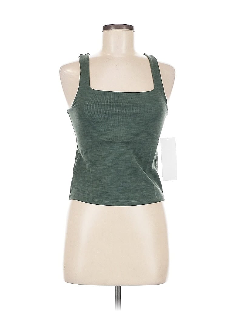 Lezat Tank Top Green Halter Neckline Tops