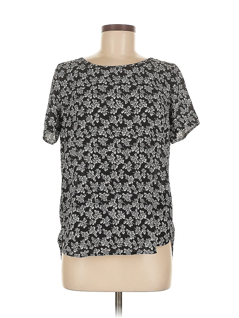 Pre-owned Premise Short Sleeve Top Black Crew Neck Tops