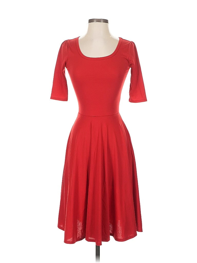 Pre-owned Lularoe Casual Dress In Red