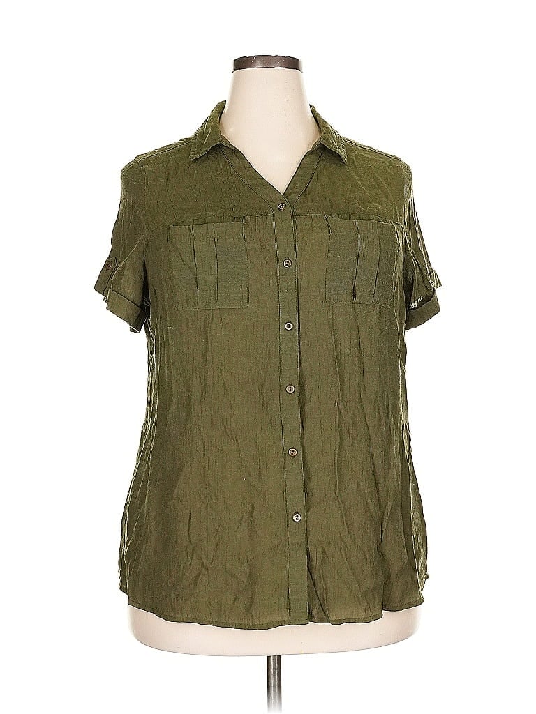 Click to view more detailed imagery on our partner's website Pre-owned Westport Short Sleeve Blouse In Green
