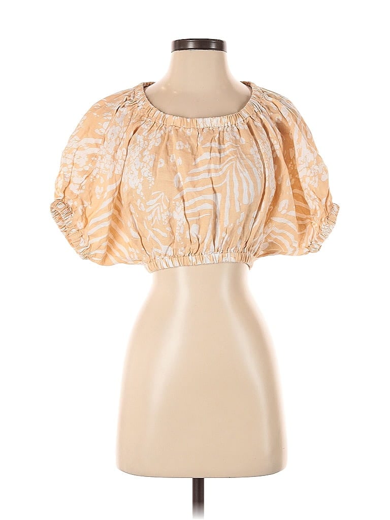 Pre-owned Sabo Luxe Short Sleeve Blouse In Orange