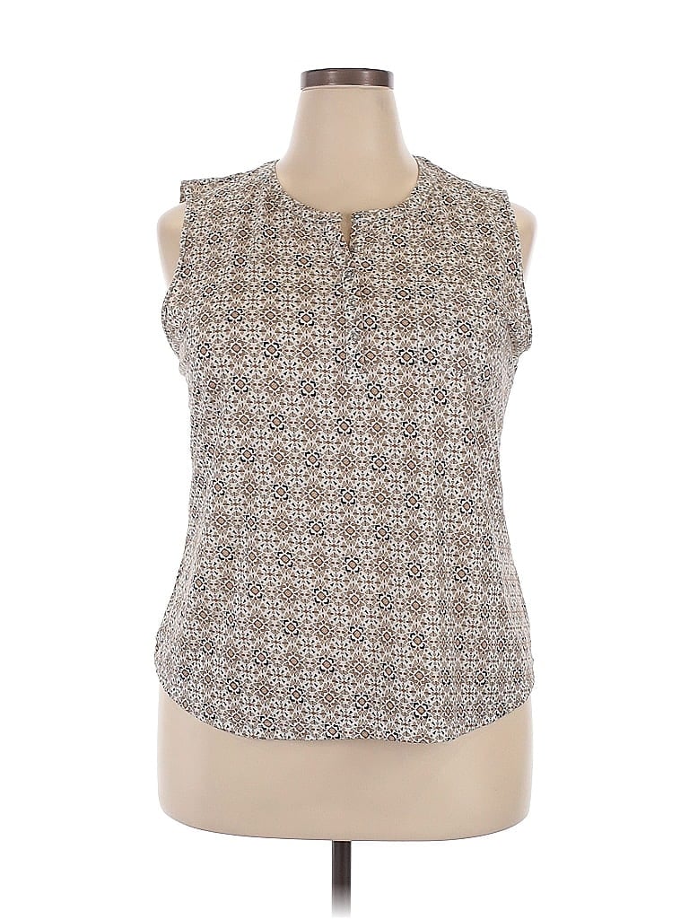 Pre-owned Liz Claiborne Sleeveless Blouse In Brown