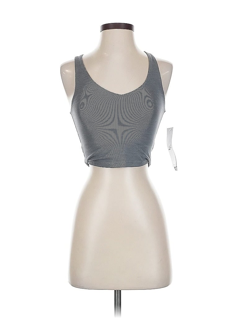 Lezat Tank Top Gray Halter Neckline Tops