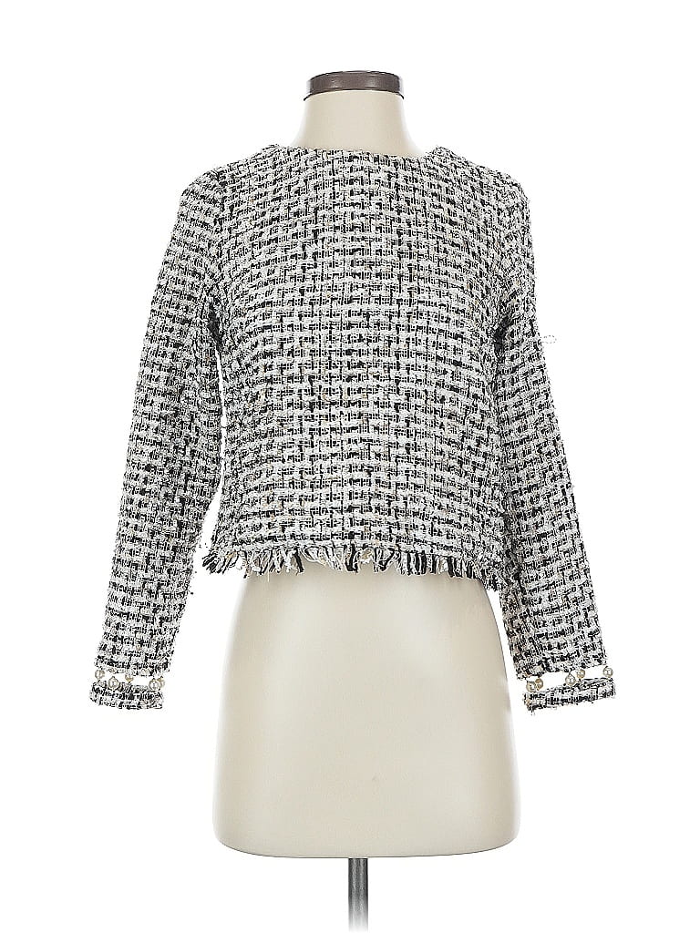 Pre-owned Zara Basic Cardigan Sweater In Silver