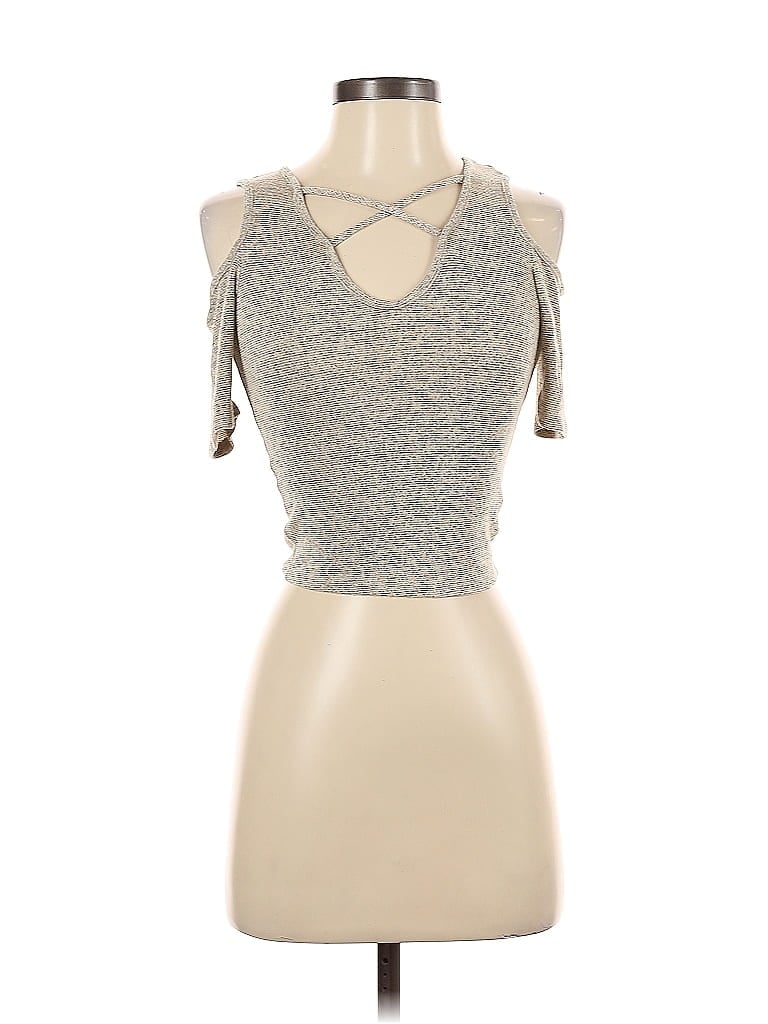 Pre-owned Caution To The Wind Sleeveless Top Gray Halter Neckline Tops