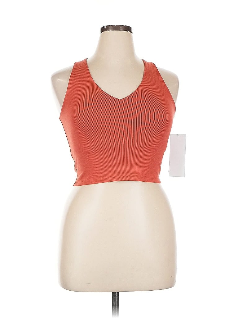 Lezat Tank Top Orange Halter Neckline Tops