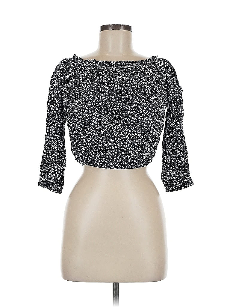 Pre-owned John Galt 3/4 Sleeve Blouse In Black