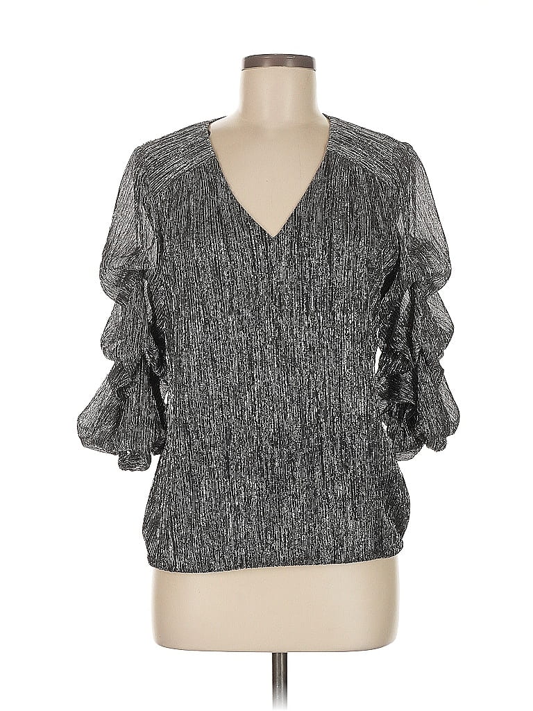 Click to view more detailed imagery on our partner's website Pre-owned Msk 3/4 Sleeve Blouse In Gray
