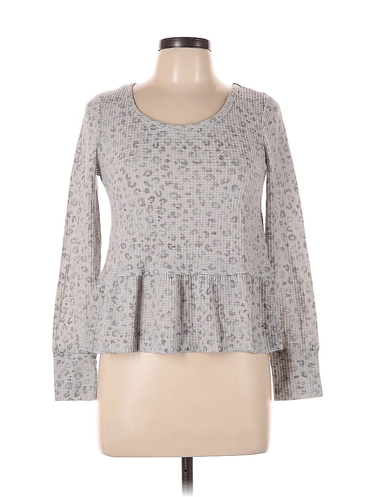 Pre-owned Pink Rose Pullover Sweater In Gray