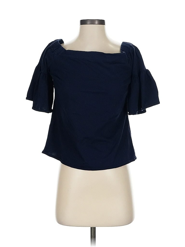 Pre-owned Banana Republic Short Sleeve Blouse In Blue