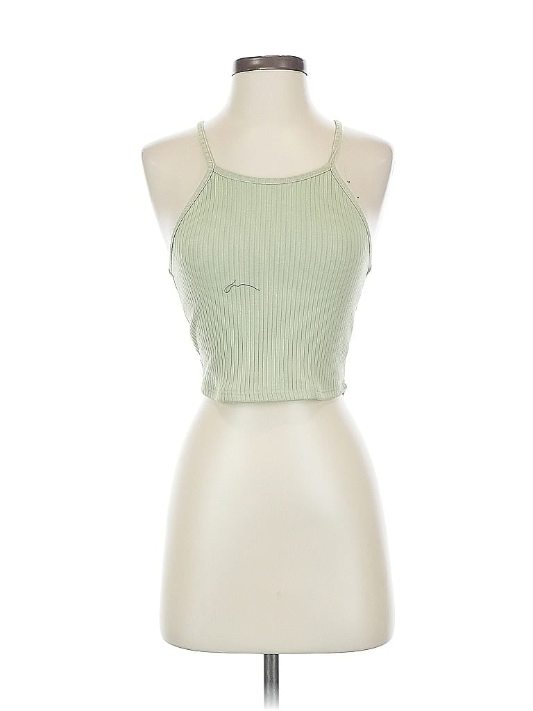 Pre-owned Assorted Brands Tank Top Green Halter Neckline Tops