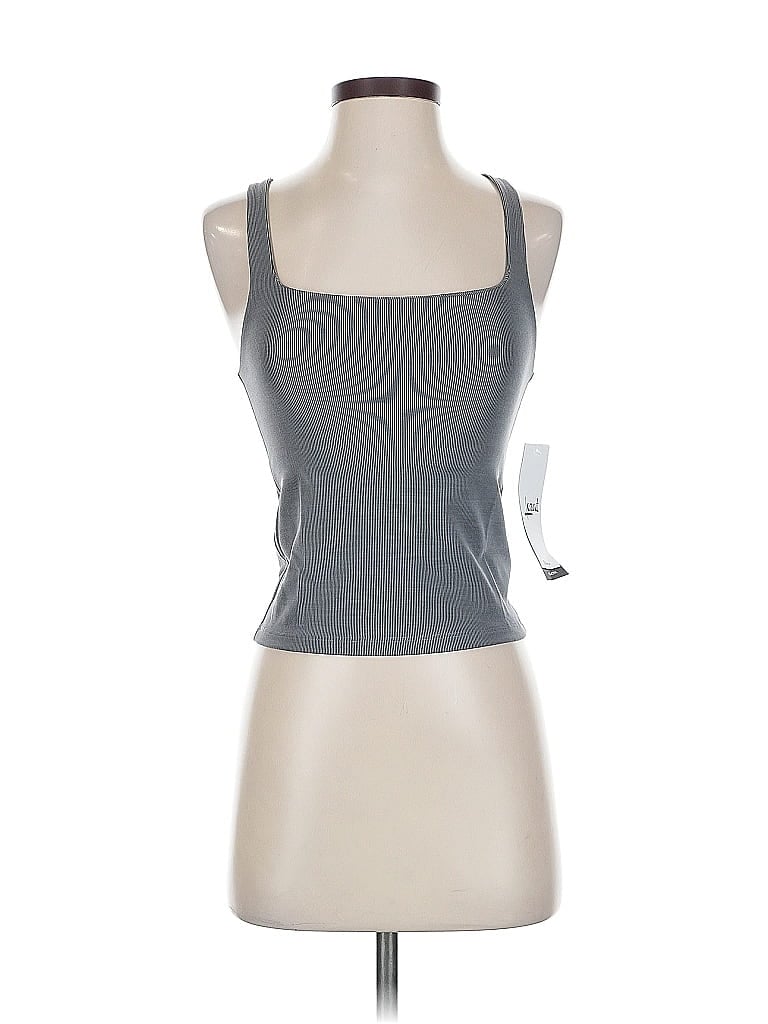Lezat Tank Top Gray Halter Neckline Tops