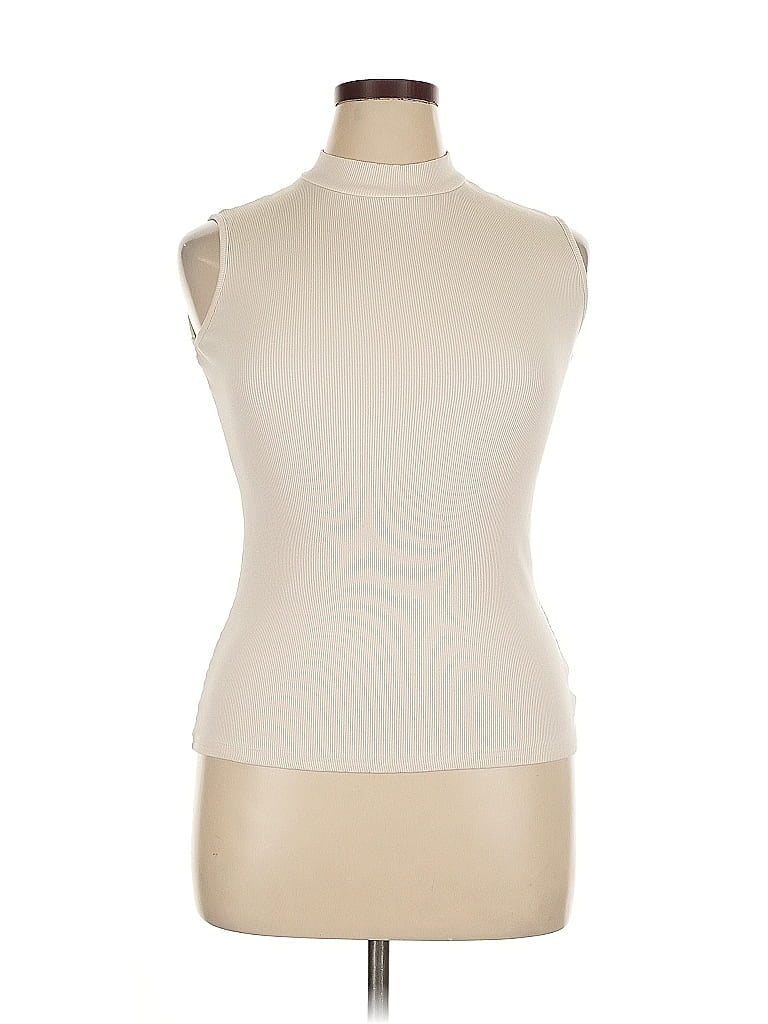 Pre-owned Unbranded Sleeveless T-shirt In White