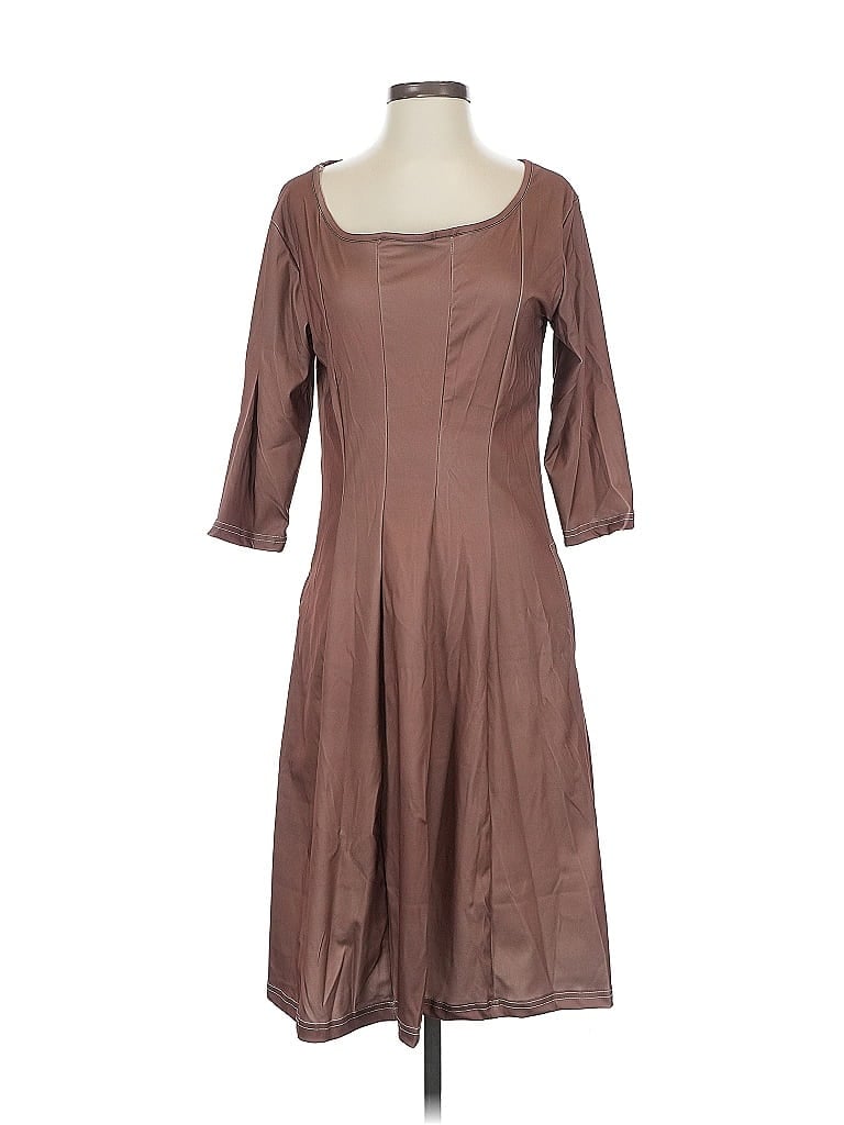 Pre-owned Unbranded Casual Dress In Brown